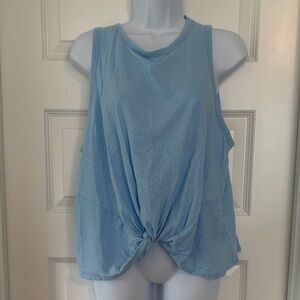 Light Blue Twist Front Sleeveless Women's Top